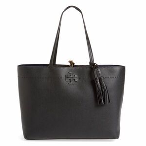 Tory Burch Black Tote with Tassel Accent